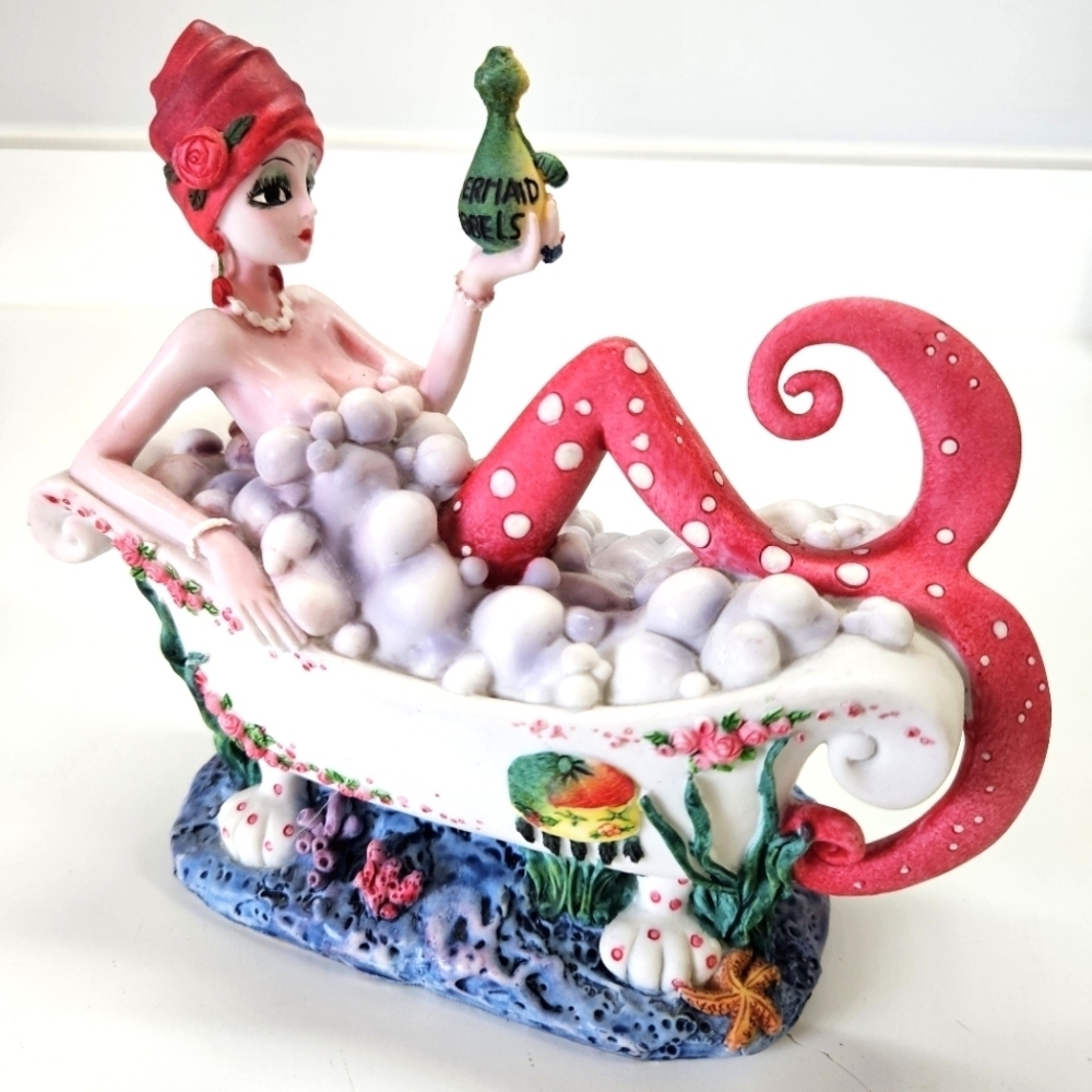 VINTAGE Sherri Baldy The Fairy Society Mermaid Bubbles Art Figurine 2007 Whimsy